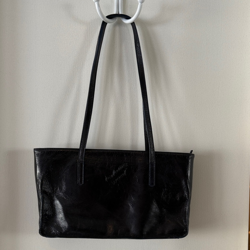 Paloma Wool Classic Navy Patent Shoulder Bag